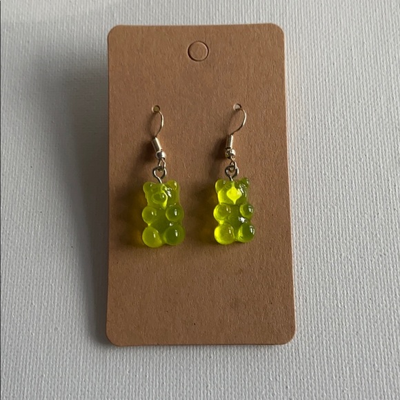 Other - Handmade green gummy bear dangle earrings